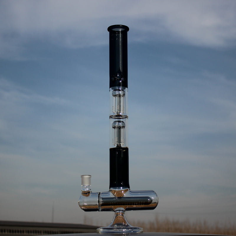 18” Glass Water Pipe with Inline & Dual Arm Percolation