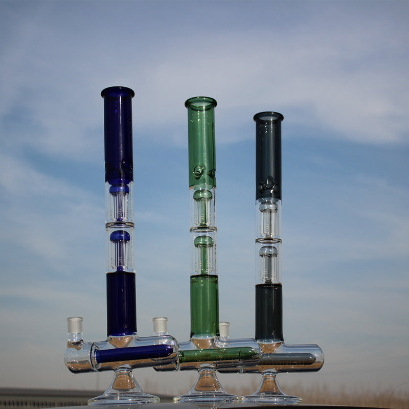18” Glass Water Pipe with Inline & Dual Arm Percolation