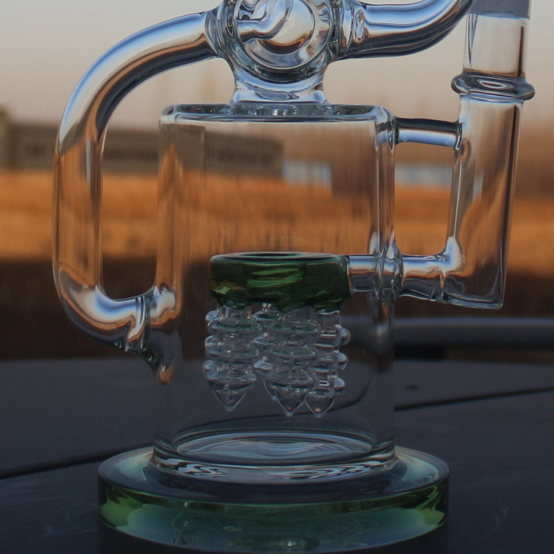 Recycler Style Water Pipe with Dual Percolator 11.5"
