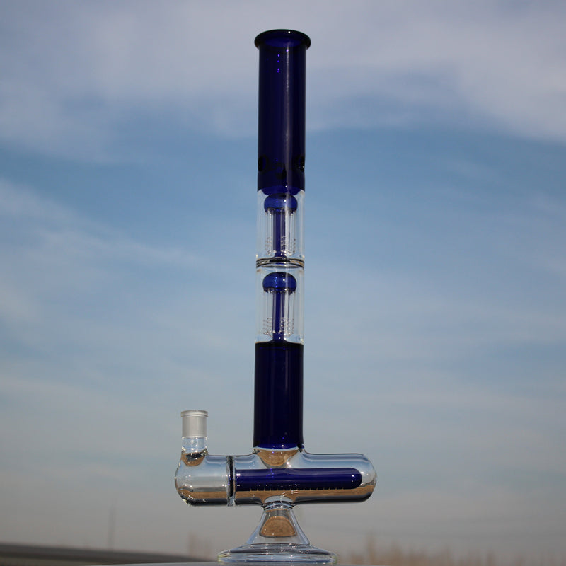18” Glass Water Pipe with Inline & Dual Arm Percolation