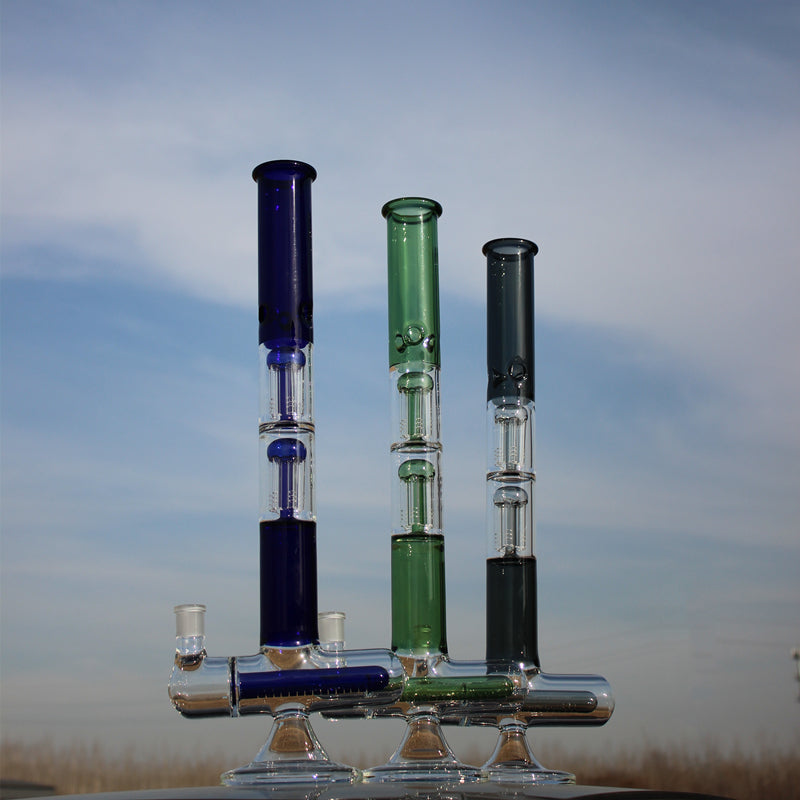 18” Glass Water Pipe with Inline & Dual Arm Percolation