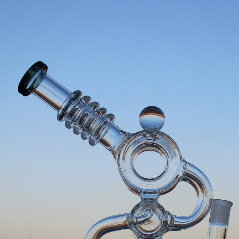 Recycler Style Water Pipe with Dual Percolator 11.5"
